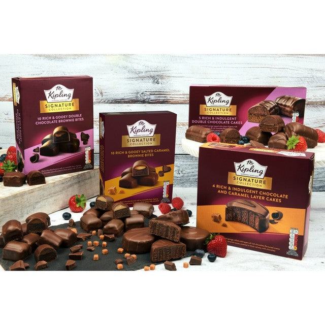 Mr Kipling chocolate caramel brownie bites 10 pack, imported from the UK