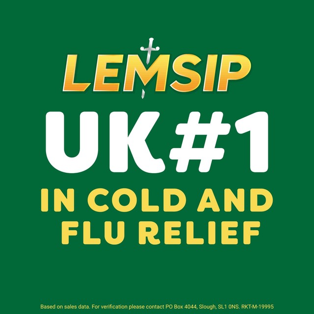 Lemsip Cold & Flu blackcurrant sachets 10-pack (British brand)