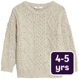 M&S cable knitted jumper neutral 4-5 years imported from the UK