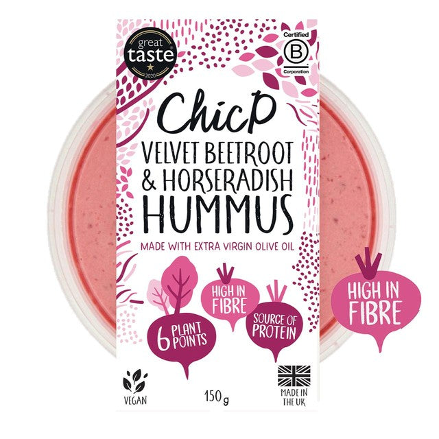 ChicP beetroot and horseradish hummus 150g - British product