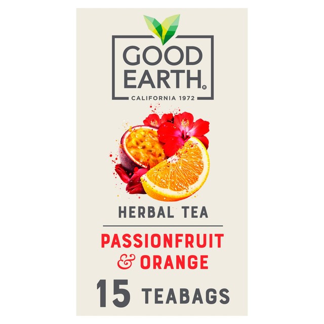 Good Earth Orange and Passionfruit herbal tea 15 teabags, UK version