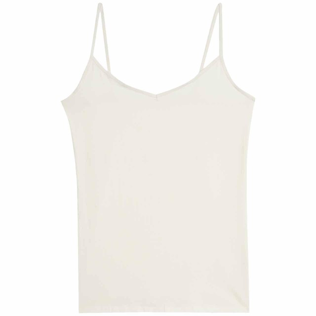 M&S women's cotton rich strappy vests Navy size 10, imported from the UK