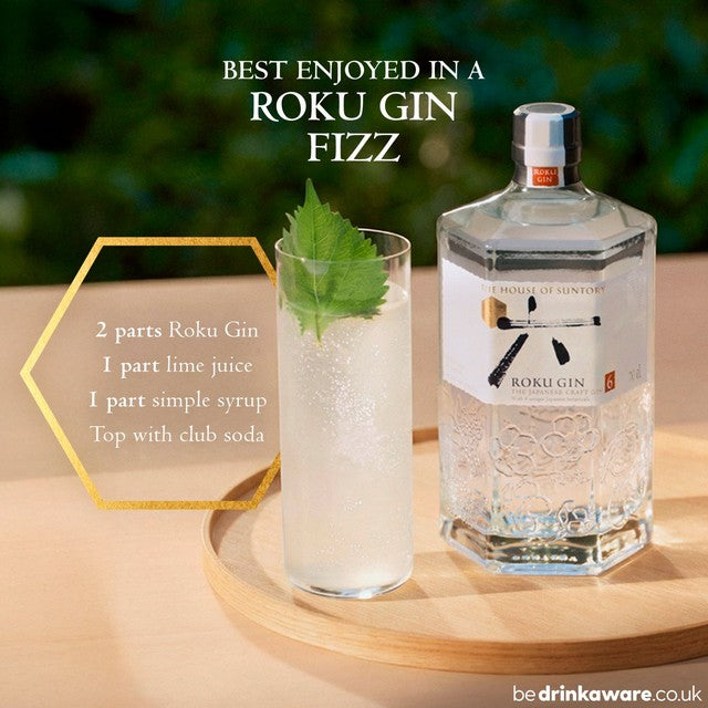 Roku Gin Japanese Craft 70cl, imported from the UK