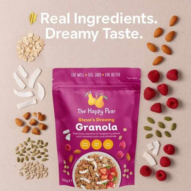 The Happy Pear granola with coconut and raspberry 350g (British brand)