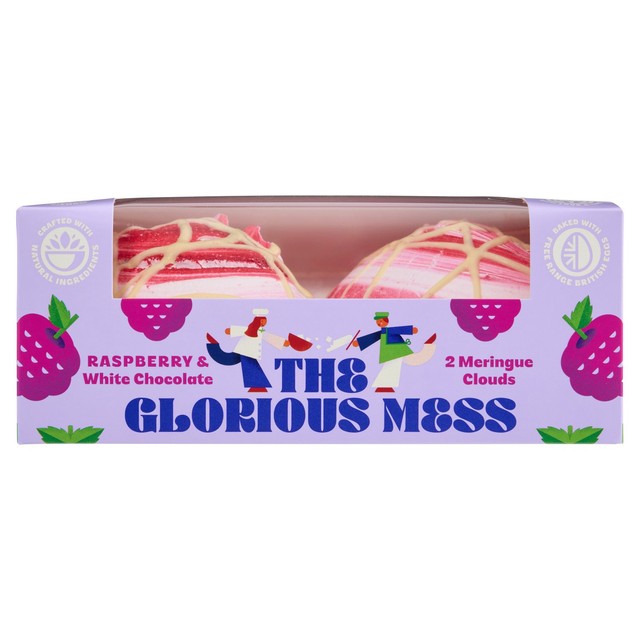 Flower & White Raspberry meringue cloud 260g - British product