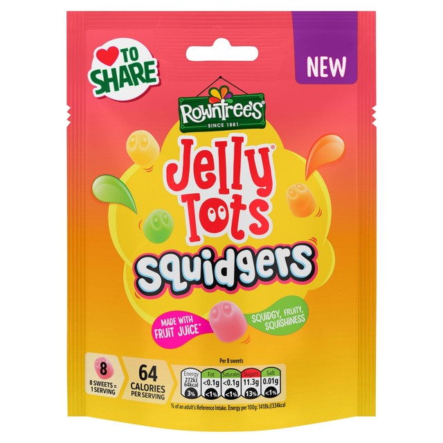 Rowntree's Jelly Tots Squidgers chewy sweets 120g, UK version