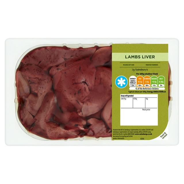 Sainsburys British or New Zealand Lamb Liver Approx 450g