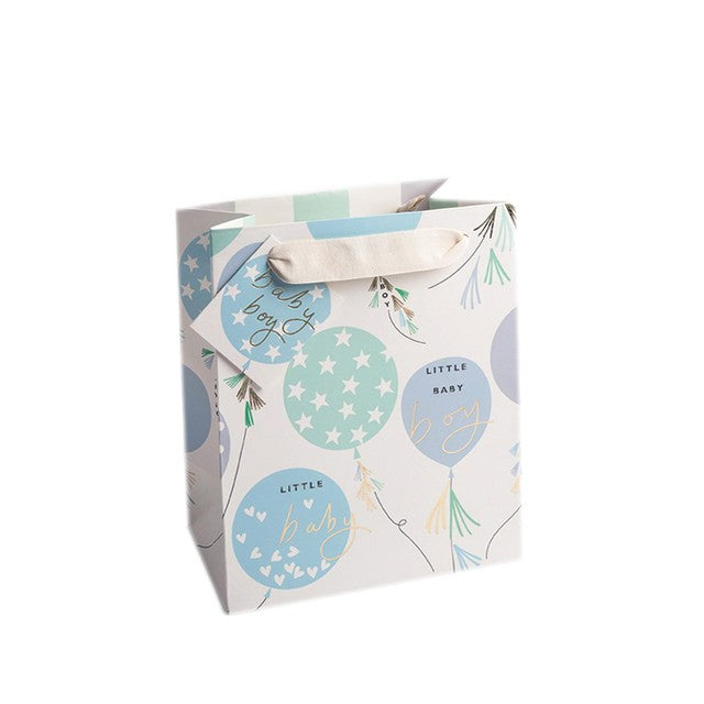 Caroline Gardner small gift bag with baby boy balloons design - British product