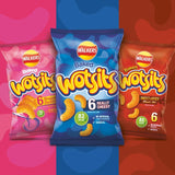 Wotsits Sweet & Spicy Flamin' Hot corn puff snacks 6x16g (British brand)
