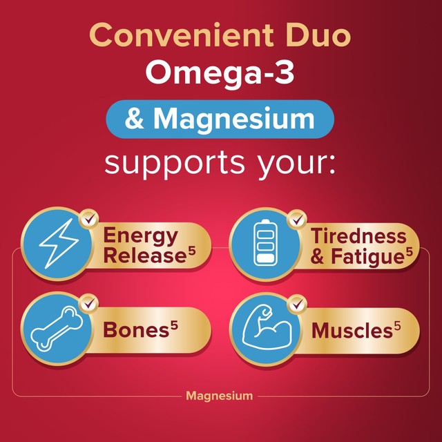Seven Seas Omega-3 fish oil and magnesium supplement 30 day duo pack (British brand)