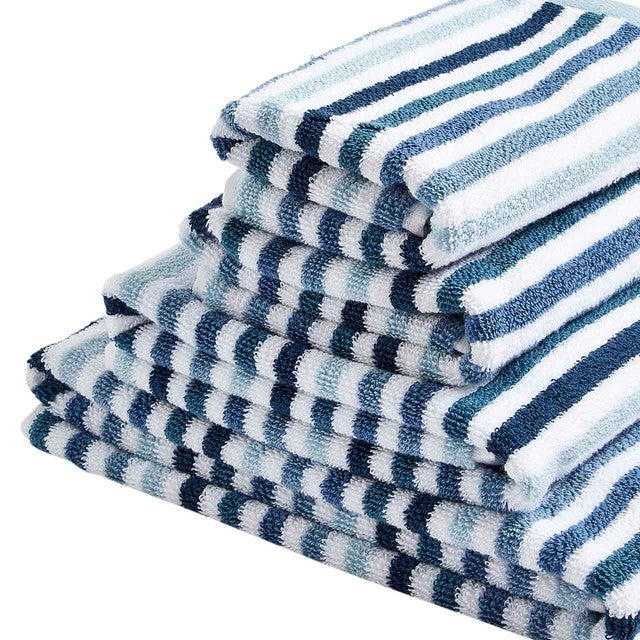 M&S striped blue bath towel (British brand)