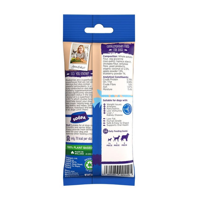 Soopa apple and blueberry dental sticks 4 per pack (British brand)
