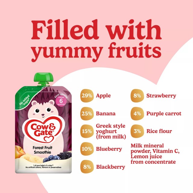 Cow & Gate forest fruit smoothie baby pouch 100g - British product