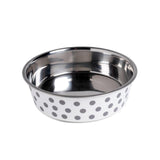 Petface Deli Grey Spots dog bowl 17cm, imported from the UK