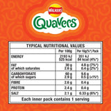 Quavers Red Leicester Cheese Flavour crisps 6 pack, imported from the UK