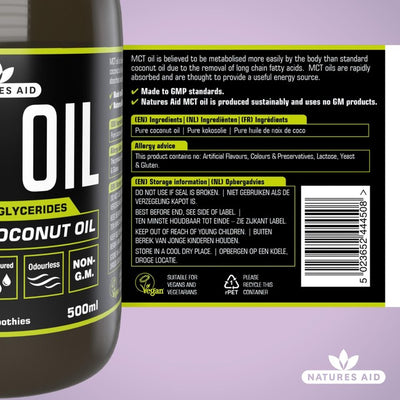 Natures Aid 100% MCT-Öl Kokosöl 500ml