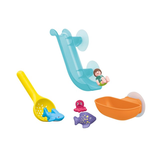 Playmobil JUNIOR AQUA Water Slide with Sea Animals bath toy, imported from the UK