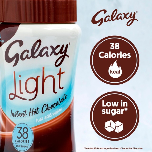 Galaxy Light hot chocolate powder 210g jar, UK version