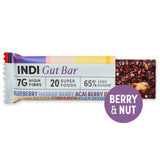 Indi Gut Bar Berry and Nut high fibre snack 35g, imported from the UK
