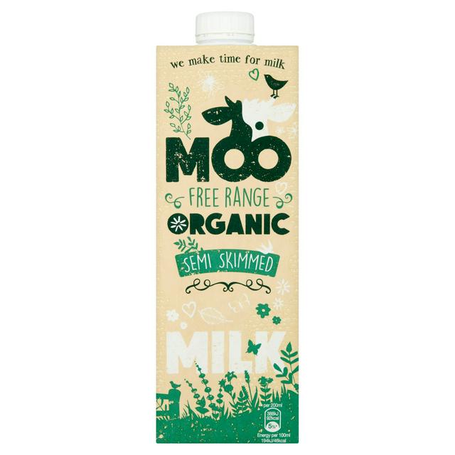 Moo Long Life Organic Milk Semi Skimmed 1L
