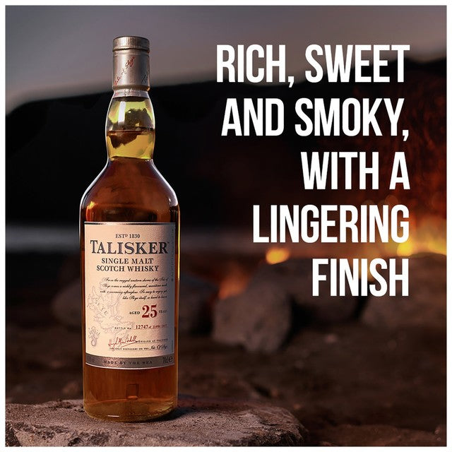 Talisker 25 Year Old Single Malt Scotch Whisky 70cl (British brand)