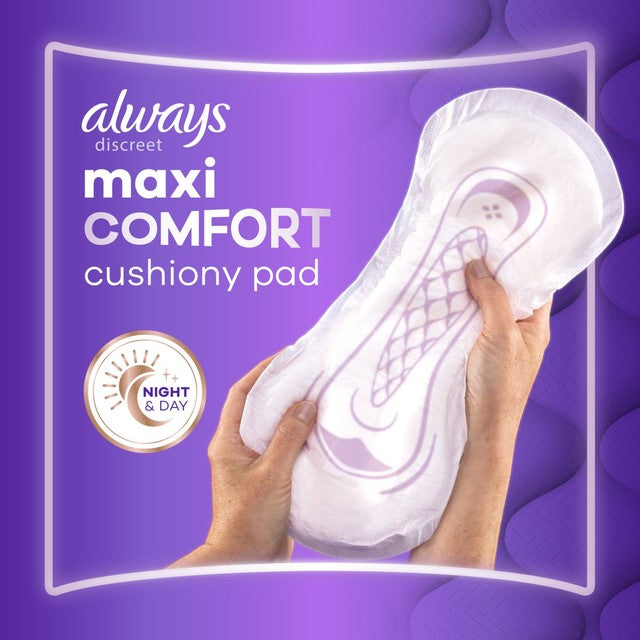 Always Discreet Maxi Comfort incontinence pads 12 count, UK version