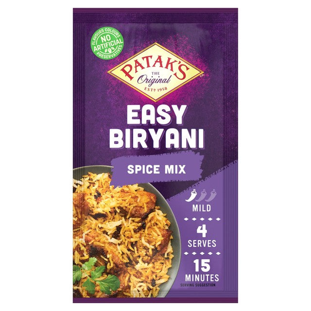 Pataks easy biriyani spice mix, UK version