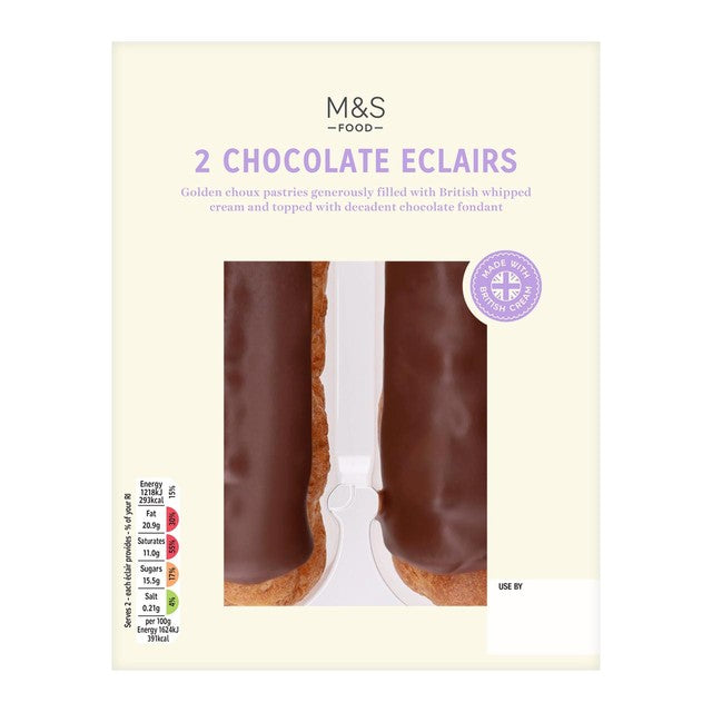 M&S chocolate éclairs 150g, imported from the UK