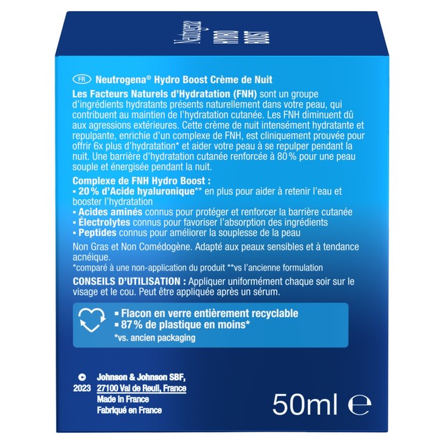 Neutrogena Hydro Boost dry skin night cream 50ml, imported from the UK
