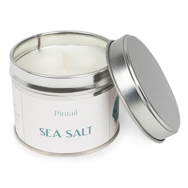 Pintail sea salt tin candle 225g, imported from the UK