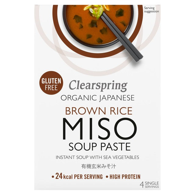 Clearspring Organic Brown Rice Miso Soup Paste with Sea Vegetables 4x15g - British product