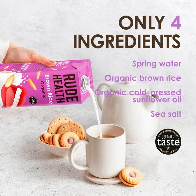 Rude Health organic brown rice drink 1L, imported from the UK