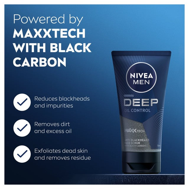 NIVEA MEN Deep exfoliating face scrub tube - British product