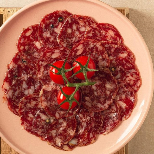 Brindisa nitrate-free Spanish Iberico Bellota salchichon slices 100g - British product