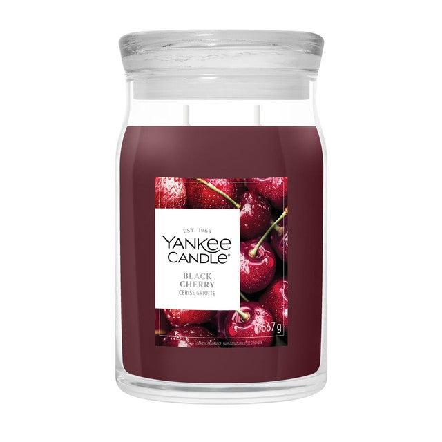 Yankee Candle Black Cherry large jar candle 567g, imported from the UK