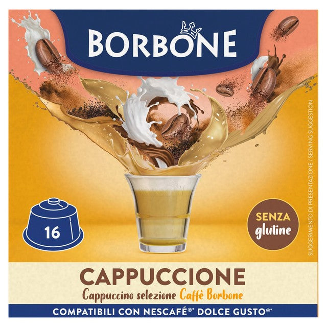 Caffe Borbone cappuccino coffee capsules 16 pack - British product