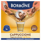 Caffe Borbone cappuccino coffee capsules 16 pack - British product