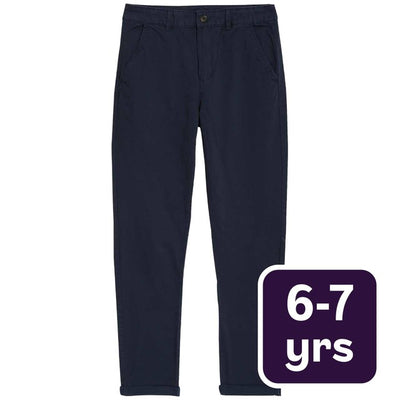 M&S تشينو قطن غني، بنطلون أولاد كحلي، مقاس 6-7 سنوات