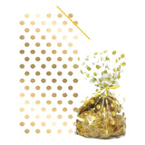 Anniversary House gold polka dot cello bags pack of 20 - British product