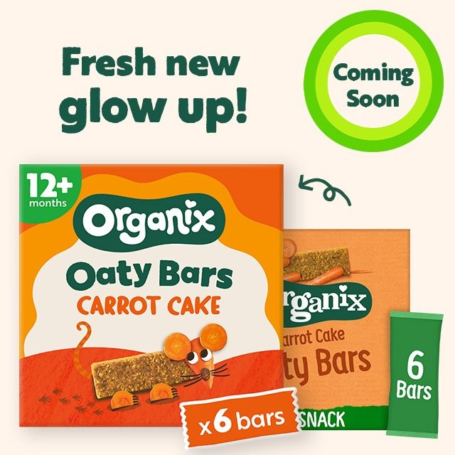 Organix Carrot Cake Bars 138g, imported from the UK