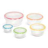 LocknLock round food container set 5-piece with assorted sizes, UK version