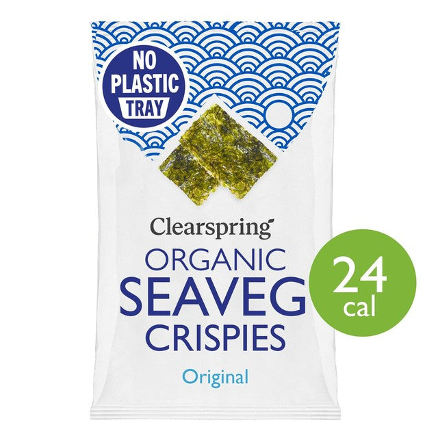Clearspring Organic Seaveg Crispies Original Seaweed Snack 4g Pack - British product