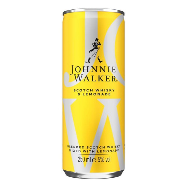 Johnnie Walker Scotch Whisky & Lemonade ready-to-drink can (British brand)