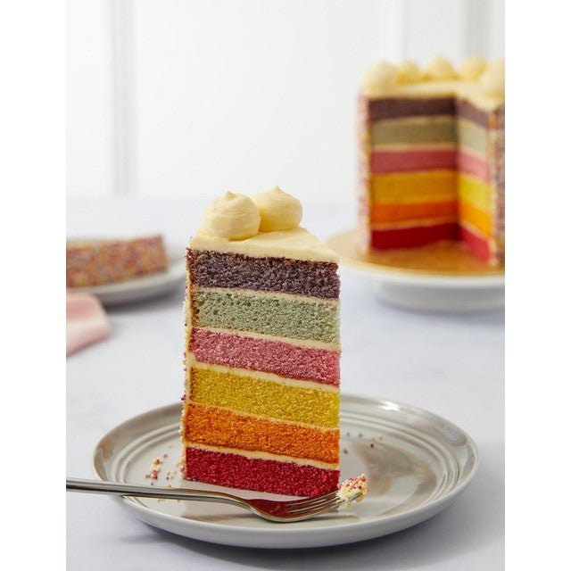 M&S Rainbow Sponge Layer Cake 1.3kg, imported from the UK