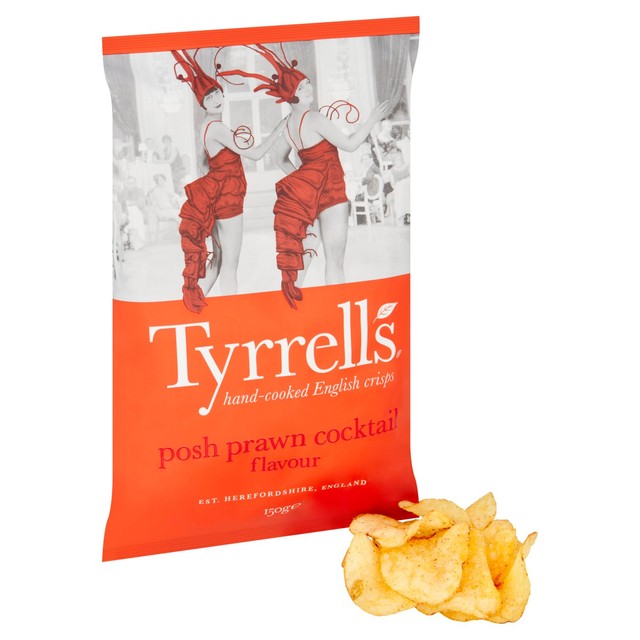 Tyrrells Posh Prawn Cocktail Sharing Crisps 150g (British brand)