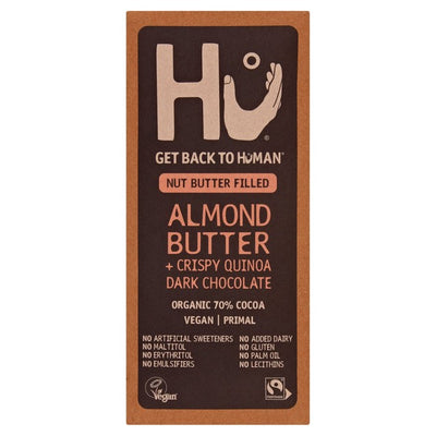 M&S Hu Almond Butter & Crispy Quinoa Dark Chocolate Bar 60g- Buy online at McGrocer