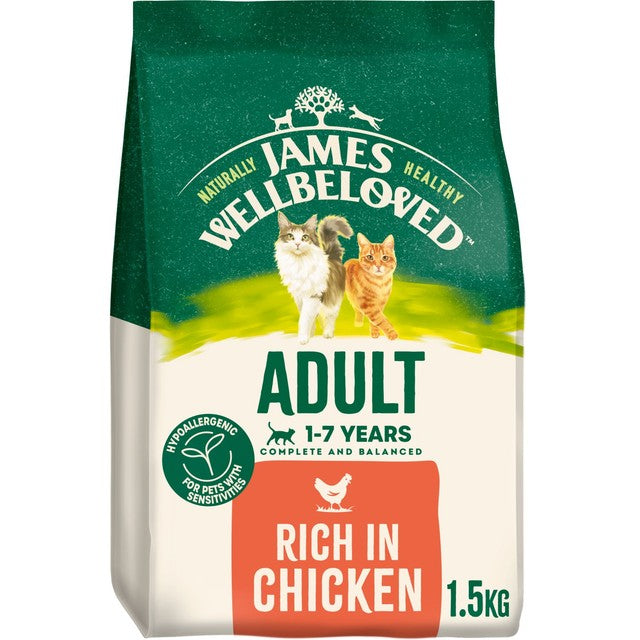 James Wellbeloved adult dry cat food chicken bag - British product