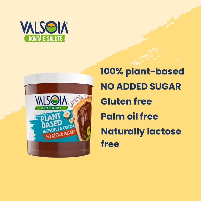 Valsoia hazelnut spread no added sugar 200g, UK version