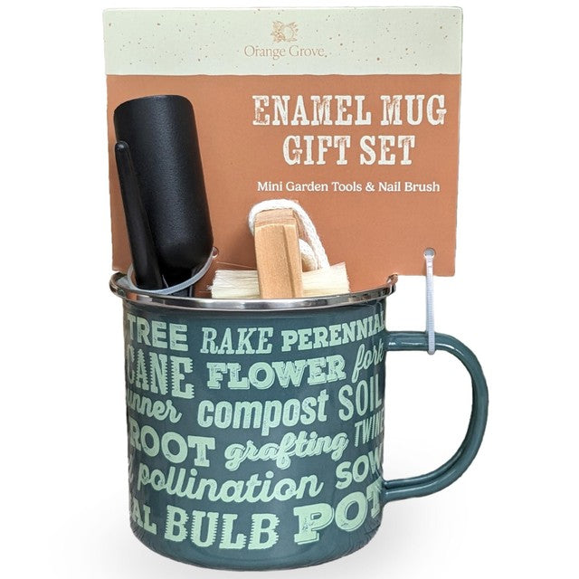Robert Frederick mini garden tools and mug gift set, imported from the UK
