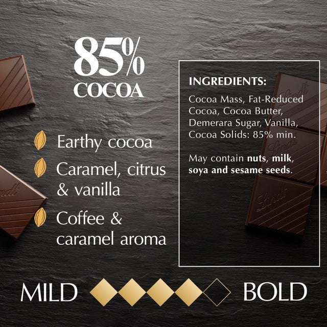 Lindt 85% dark chocolate bar 100g, UK version